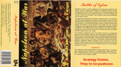 Napoleon at War box art for ZX Spectrum